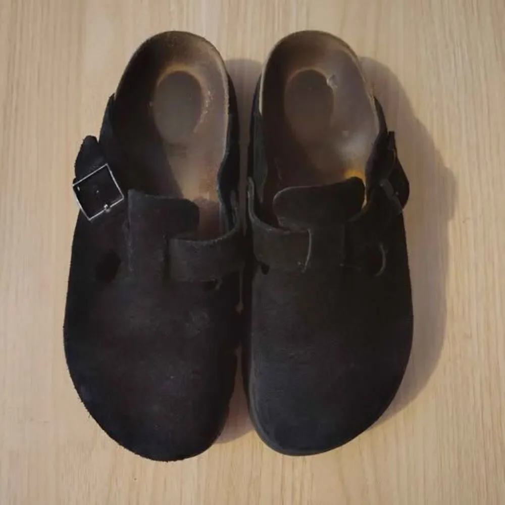 Papillio by Birkenstock Boston Suede black Clogs size 7